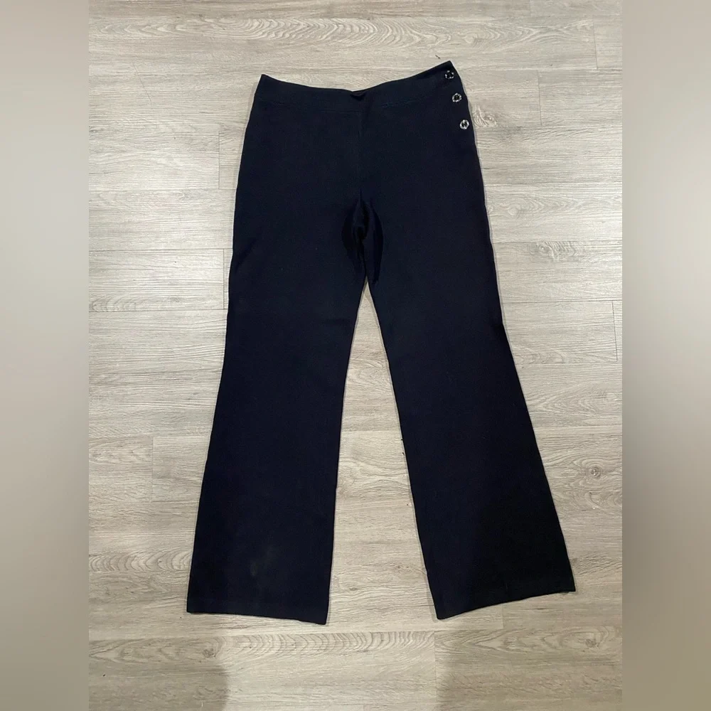 St. John Collection Navy Blue Straight‎ Knit Pants Women’s Size 10